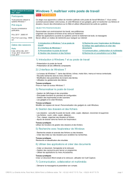 Windows 7, maîtriser votre poste de travail