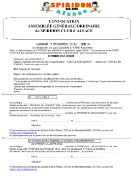 convocation AG 2000 SPIRIDON CLUB à THANN