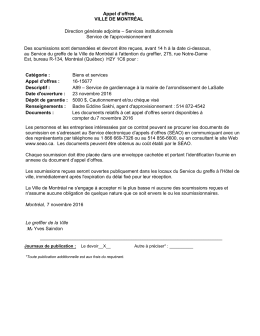 Service de gardiennage à la mairie de l`arrondissement de LaSalle