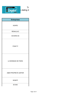 Liste des entreprises et des offres (PDF