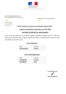 Antenne de Miquelon - Magasinier - Direction des Territoires, de l