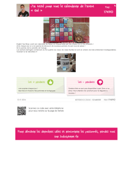 J`ai test&eacute; pour vous le calendrier de l`avent &laquo; th&eacute;