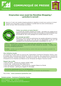 communiqu&eacute; de presse - Ville de Pontarlier