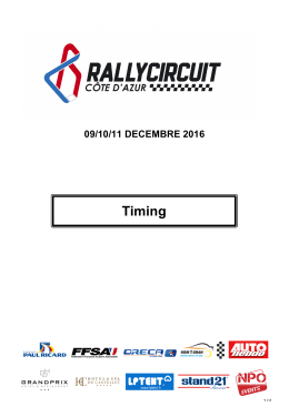 Programme Rallycircuit 2016