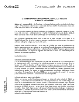 Télécharger le communiqué - Conseil de la culture des régions de