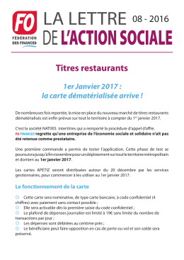 Titres restaurants - Fédération FO Finances