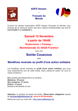 Soirée Couscous - ADFE Hessen eV