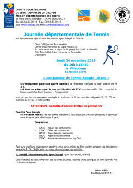 Annonce de la journ&eacute;e