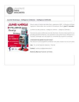 Journée Numérique : intelligence Collective – Intelligence Artificielle