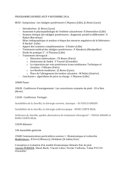 PROGRAMME JOURNEE AFCP 9 NOVEMBRE 2016. 8h30