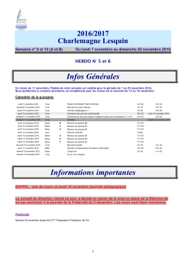 HEBDO Charlemagne - Coll&egrave;ge Charlemagne Lesquin