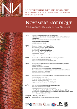 Novembre nordique - UFR LVE - Universit&eacute; de Caen Normandie