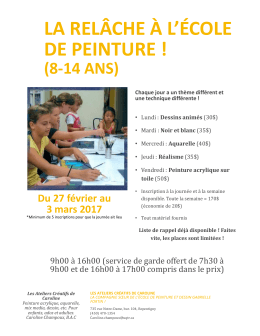 la relâche à l`école de peinture - Cours de peinture à l`huile et de