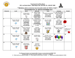 Horaire de novembre 2016 - Le Tournesol de la Rive-Nord