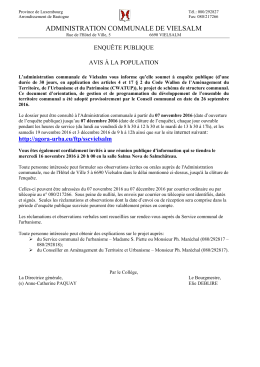 Avis &agrave; la population - Projet de sch&eacute;ma de structure