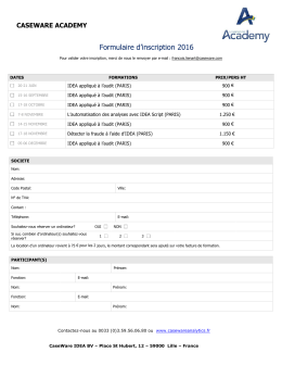 Formulaire d`inscription 2016 - CRCC