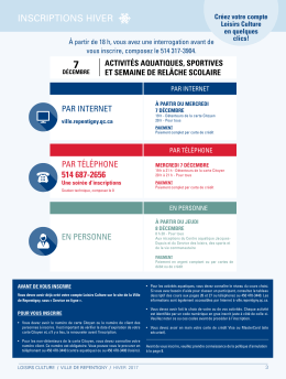 inscriptions hiver - Ville de Repentigny