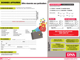 BONNES AFFAIRES Offre réservée aux particuliers