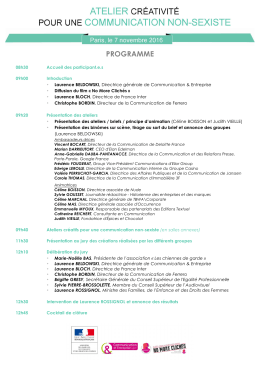 Programme Atelier Créativité TFTC – 7 novembre 2016