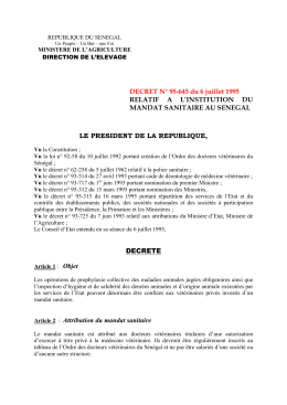 18-D&eacute;cret N&deg; 95-645 du 6 juillet 1995 Relatif &agrave; l`institution du