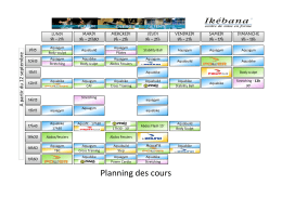 Planning des cours