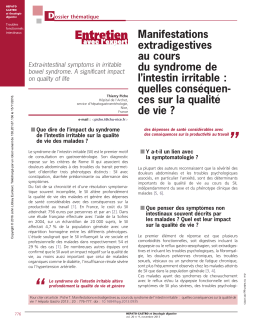 Manifestations extradigestives au cours du syndrome de l`intestin