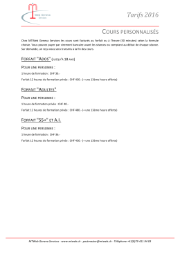 Cours personnalis&eacute;s - MTWeb Geneva Services