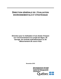 Directive pour la réalisation d`une étude d`impact sur l