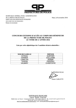 Page 1 SECRÉTARIAT GÉNÉRAL POUR L`ADMINISTRATION DE