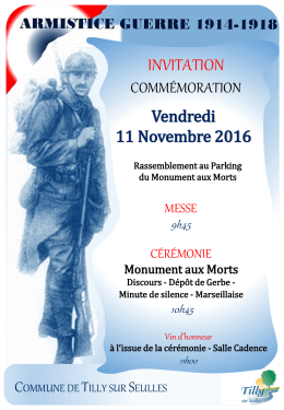 Commémoration de l`Armistice - Mairie de Tilly-sur