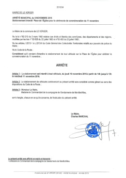 Voir l`arrêté municipal