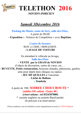 Telethon 2016 Affiche - Novion