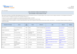 ORGANISMES DE FORMATION REFERENCES pour la