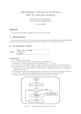 Algorithmique et Structures de Données CH4: Les structures