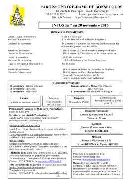 Feuille d`informations du 7 au 20 novembre 2016