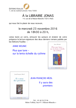 Affiche lecture 23 novembre