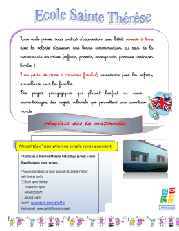 Anglais d&egrave;s la maternelle