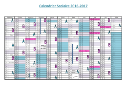 calendrier 1617 - Coll&egrave;ge Les Hyverneaux