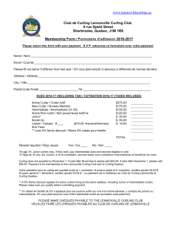 Membership Form 2013-2014 - Lennoxville Curling Club