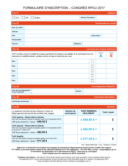 formulaire d`inscription – congrès rpcu 2017