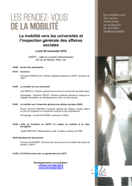 La mobilit&eacute; vers les universit&eacute;s et l`inspection g&eacute;n&eacute;rale