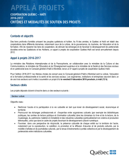 coopération québec – haïti 2016-2017 - critères et