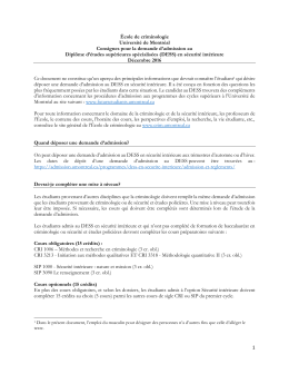 cliquez sur ce lien - &Eacute;cole de criminologie