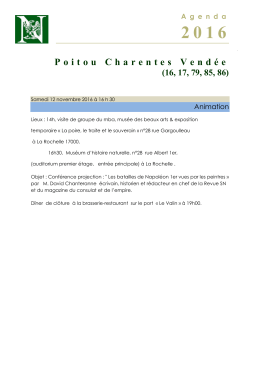 Poitou Charentes Vendée - Le Souvenir Napoléonien