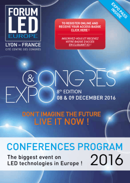 T&eacute;l&eacute;chargez le programme des conf&eacute;rences