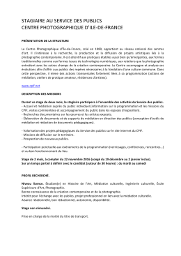 STAGIAIRE AU SERVICE DES PUBLICS CENTRE