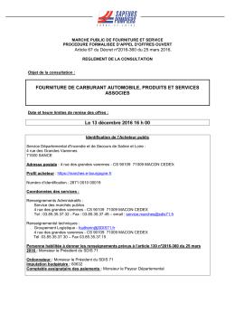 RC carburant2016 - Marchés publics - e