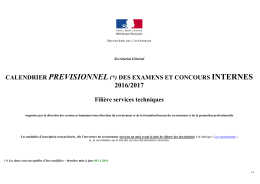 Calendrier pr&eacute;visionnel recrutements internes Fili&egrave;re ST 2016-2017