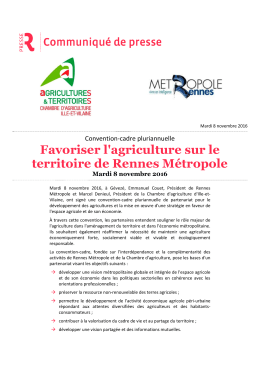 Favoriser l`agriculture sur le territoire de Rennes M&eacute;tropole