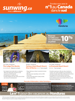 Obtenez une commission en prime sur les vacances à La Ceiba au